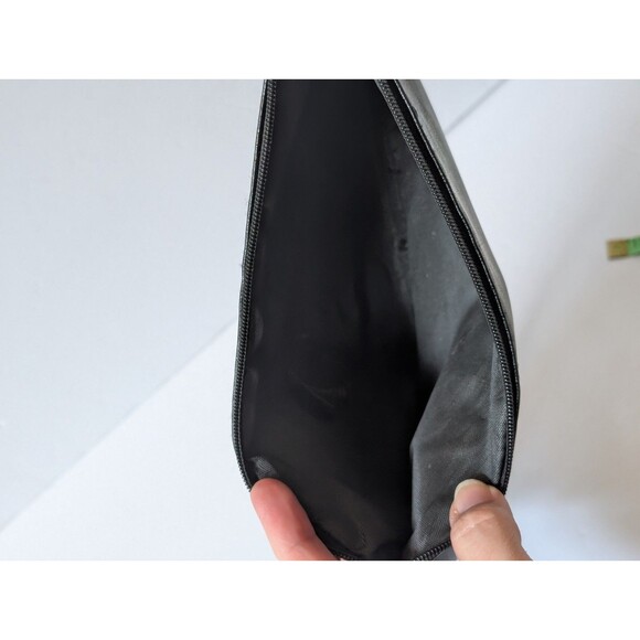 Morphe Cosmetics Zip Top Makeup Travel Pouch Black Vegan Leather - Picture 3 of 5